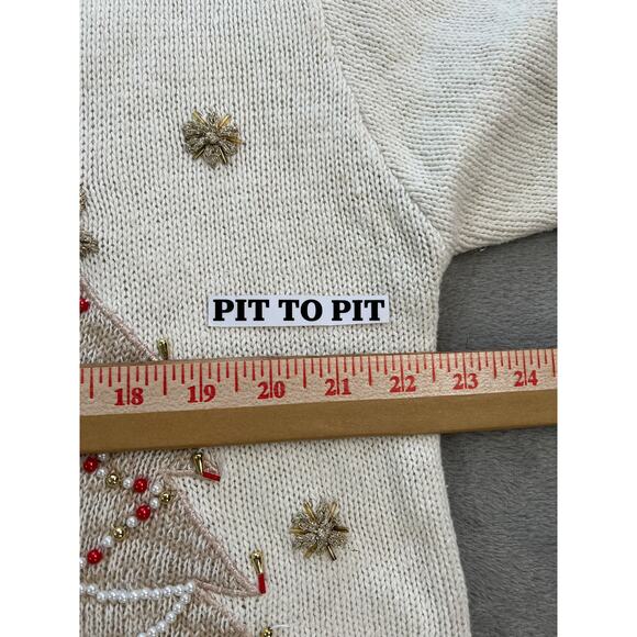 BOBBIE BROOKS Christmas Ugly Embellished Sweater Cardigan Women's XL - Picture 7 of 16